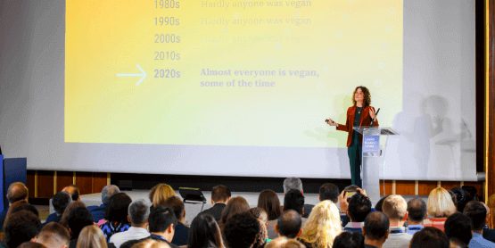 Helen on stage at London Business School